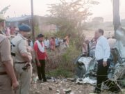 भीषण सड़क हादसे में कार सवार बुजुर्ग दंपत्ति सहित बहू की मौत बेटा घायल