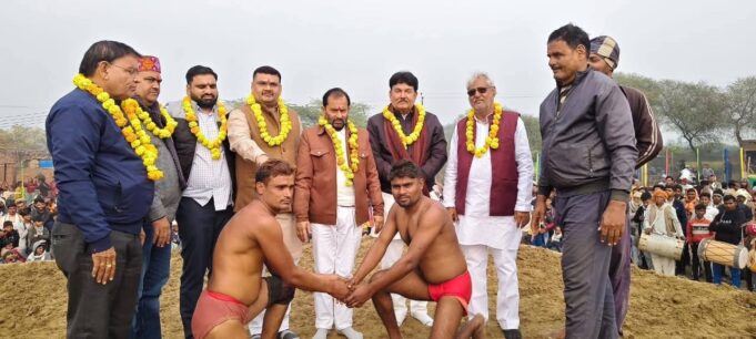 विराट दंगल के साथ हुआ ऐचाना गाँव में आठ दिवसीय मेला महोत्सव का शुभारम्भ